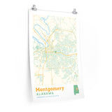 Montgomery Alabama City Street Map Poster-Allegiant Goods Co. Vintage Sports Apparel
