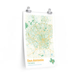 San Antonio Texas City Street Map Poster-Allegiant Goods Co. Vintage Sports Apparel