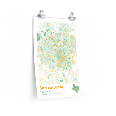 San Antonio Texas City Street Map Poster-Allegiant Goods Co. Vintage Sports Apparel