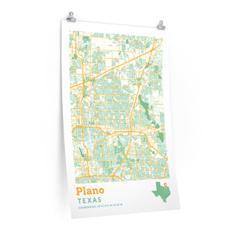 Plano Texas City Street Map Poster-Allegiant Goods Co. Vintage Sports Apparel