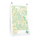 Plano Texas City Street Map Poster-Allegiant Goods Co. Vintage Sports Apparel