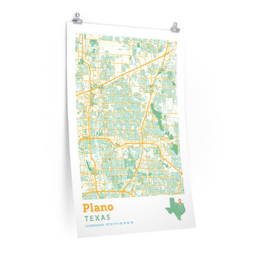 Plano Texas City Street Map Poster-Allegiant Goods Co. Vintage Sports Apparel