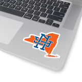 New York Home State Sticker (Orange & Blue)-Allegiant Goods Co. Vintage Sports Apparel