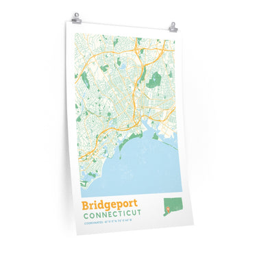 Bridgeport Connecticut City Street Map Poster-Allegiant Goods Co. Vintage Sports Apparel