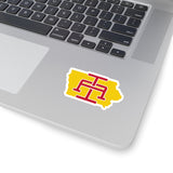 Iowa Home State Sticker (Yellow & Red)-3x3"-Allegiant Goods Co. Vintage Sports Apparel