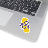California Home State Sticker (Yellow & Purple)-Allegiant Goods Co. Vintage Sports Apparel