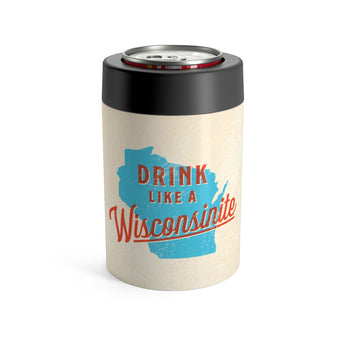 Drink Like A Wisconsinite Can Cooler-Allegiant Goods Co. Vintage Sports Apparel