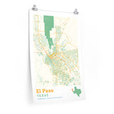 El Paso Texas City Street Map Poster-Allegiant Goods Co. Vintage Sports Apparel