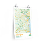 Arlington Virginia City Street Map Poster-Allegiant Goods Co. Vintage Sports Apparel