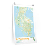 St. Petersburg Florida City Street Map Poster-24″ × 36″-Allegiant Goods Co. Vintage Sports Apparel