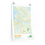 Norfolk Virginia City Street Map Poster-Allegiant Goods Co. Vintage Sports Apparel