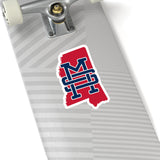 Mississippi Home State Sticker (Navy Blue & Red)-Allegiant Goods Co. Vintage Sports Apparel