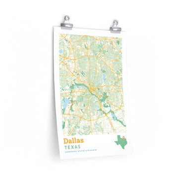 Dallas Texas City Street Map Poster-Allegiant Goods Co. Vintage Sports Apparel