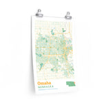 Omaha Nebraska City Street Map Poster-Allegiant Goods Co. Vintage Sports Apparel