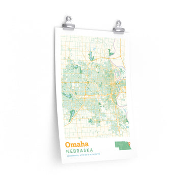 Omaha Nebraska City Street Map Poster-Allegiant Goods Co. Vintage Sports Apparel