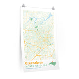 Greensboro North Carolina City Street Map Poster-Allegiant Goods Co. Vintage Sports Apparel