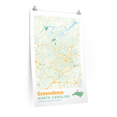 Greensboro North Carolina City Street Map Poster-Allegiant Goods Co. Vintage Sports Apparel