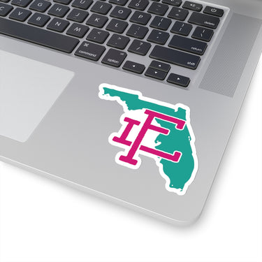 Florida Home State Sticker (Pink & Teal)-4x4"-Allegiant Goods Co. Vintage Sports Apparel