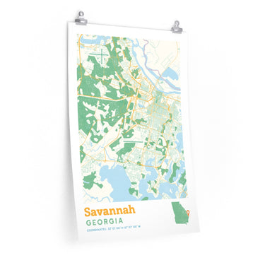 Savannah Georgia City Street Map Poster-Allegiant Goods Co. Vintage Sports Apparel
