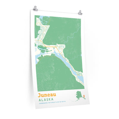 Juneau Alaska City Street Map Poster-24″ × 36″-Allegiant Goods Co. Vintage Sports Apparel