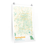 Springfield Missouri City Street Map Poster-Allegiant Goods Co. Vintage Sports Apparel