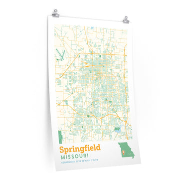 Springfield Missouri City Street Map Poster-Allegiant Goods Co. Vintage Sports Apparel