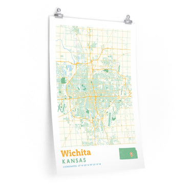 Wichita Kansas City Street Map Poster-Allegiant Goods Co. Vintage Sports Apparel