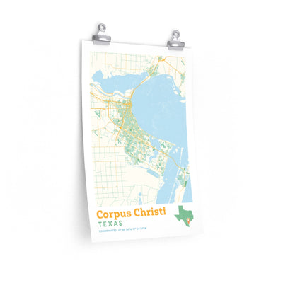 Corpus Christi Texas City Street Map Poster-12″ × 18″-Allegiant Goods Co. Vintage Sports Apparel