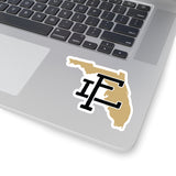Florida Home State Sticker (Black & Vegas Gold)-4x4"-Allegiant Goods Co. Vintage Sports Apparel