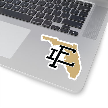 Florida Home State Sticker (Black & Vegas Gold)-4x4"-Allegiant Goods Co. Vintage Sports Apparel