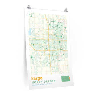 Fargo North Dakota City Street Map Poster-Allegiant Goods Co. Vintage Sports Apparel