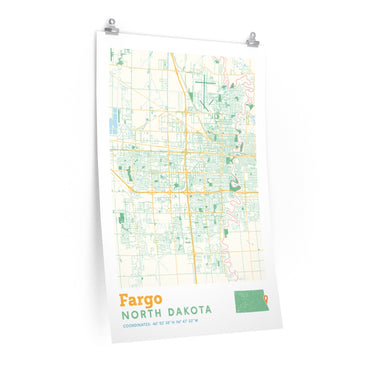 Fargo North Dakota City Street Map Poster-Allegiant Goods Co. Vintage Sports Apparel