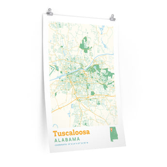 Tuscaloosa Alabama City Street Map Poster-Allegiant Goods Co. Vintage Sports Apparel