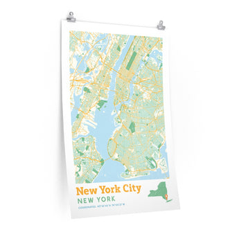New York City Street Map Poster-Allegiant Goods Co. Vintage Sports Apparel
