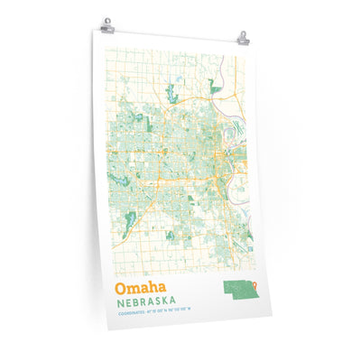 Omaha Nebraska City Street Map Poster-24″ × 36″-Allegiant Goods Co. Vintage Sports Apparel