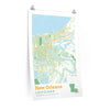 New Orleans Louisiana City Street Map Poster-24″ × 36″-Allegiant Goods Co. Vintage Sports Apparel