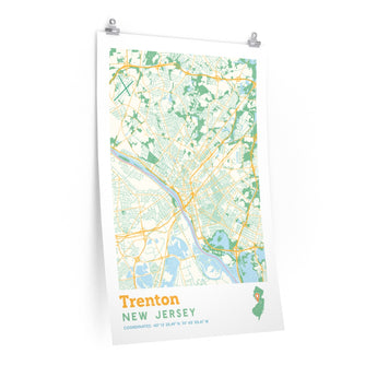 Trenton New Jersey City Street Map Poster-24″ × 36″-Allegiant Goods Co. Vintage Sports Apparel