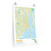 Miami Florida City Street Map Poster-20″ × 30″-Allegiant Goods Co. Vintage Sports Apparel