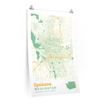 Spokane Washington City Street Map Poster-Allegiant Goods Co. Vintage Sports Apparel