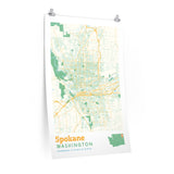 Spokane Washington City Street Map Poster-Allegiant Goods Co. Vintage Sports Apparel