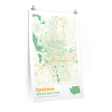 Spokane Washington City Street Map Poster-Allegiant Goods Co. Vintage Sports Apparel