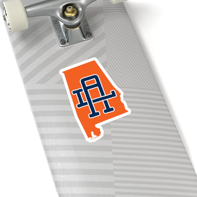 Alabama Home State Sticker (Navy Blue & Orange)-6x6"-Allegiant Goods Co. Vintage Sports Apparel