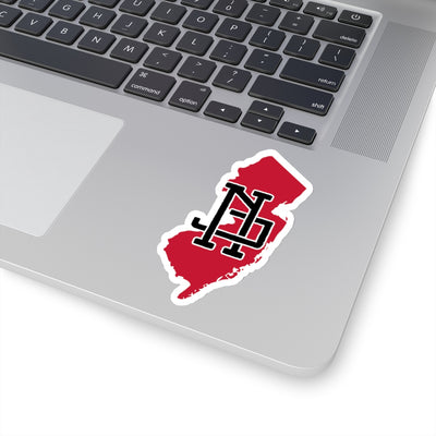 New Jersey Home State Sticker (Red & Black)-4x4"-Allegiant Goods Co. Vintage Sports Apparel