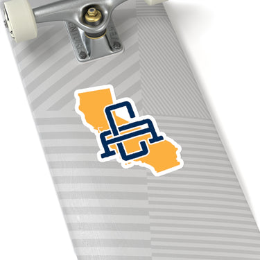 California Home State Sticker (Yellow & Navy Blue)-Allegiant Goods Co. Vintage Sports Apparel