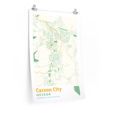 Carson City Nevada City Street Map Poster-Allegiant Goods Co. Vintage Sports Apparel