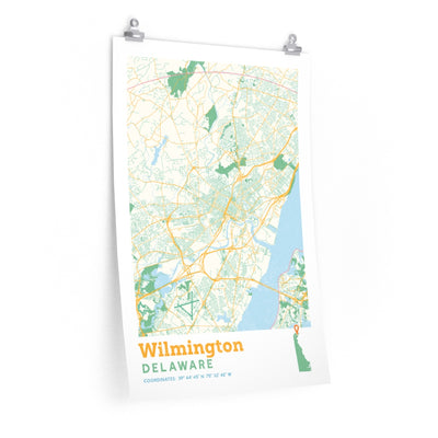 Wilmington Delaware Street Map Poster-20″ × 30″-Allegiant Goods Co. Vintage Sports Apparel
