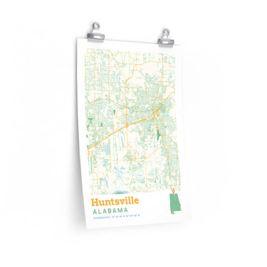 Huntsville Alabama City Street Map Poster-Allegiant Goods Co. Vintage Sports Apparel