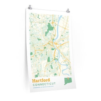 Hartford Connecticut City Street Map Poster-Allegiant Goods Co. Vintage Sports Apparel