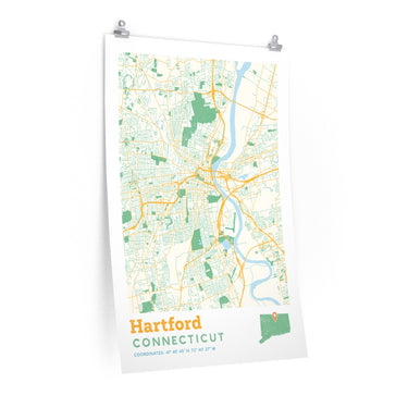 Hartford Connecticut City Street Map Poster-Allegiant Goods Co. Vintage Sports Apparel