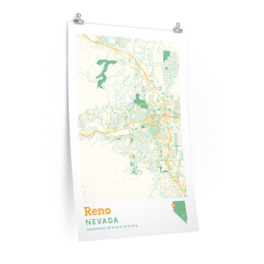 Reno Nevada City Street Map Poster-Allegiant Goods Co. Vintage Sports Apparel